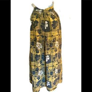 Bella Umbra Linen Dress -S black /gold / cream , linen made in Italy